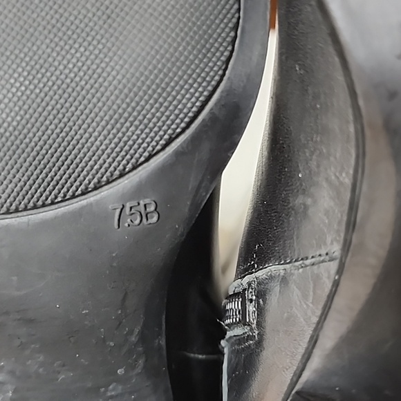 Lauren Ralph Lauren Marba Two Tone Leather Western Knee High Heeled Boots Riding - Picture 7 of 16